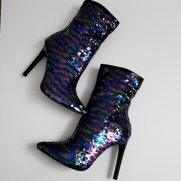 Multicolor Sequin Booties - Picture 3 of 4